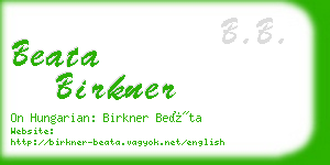 beata birkner business card